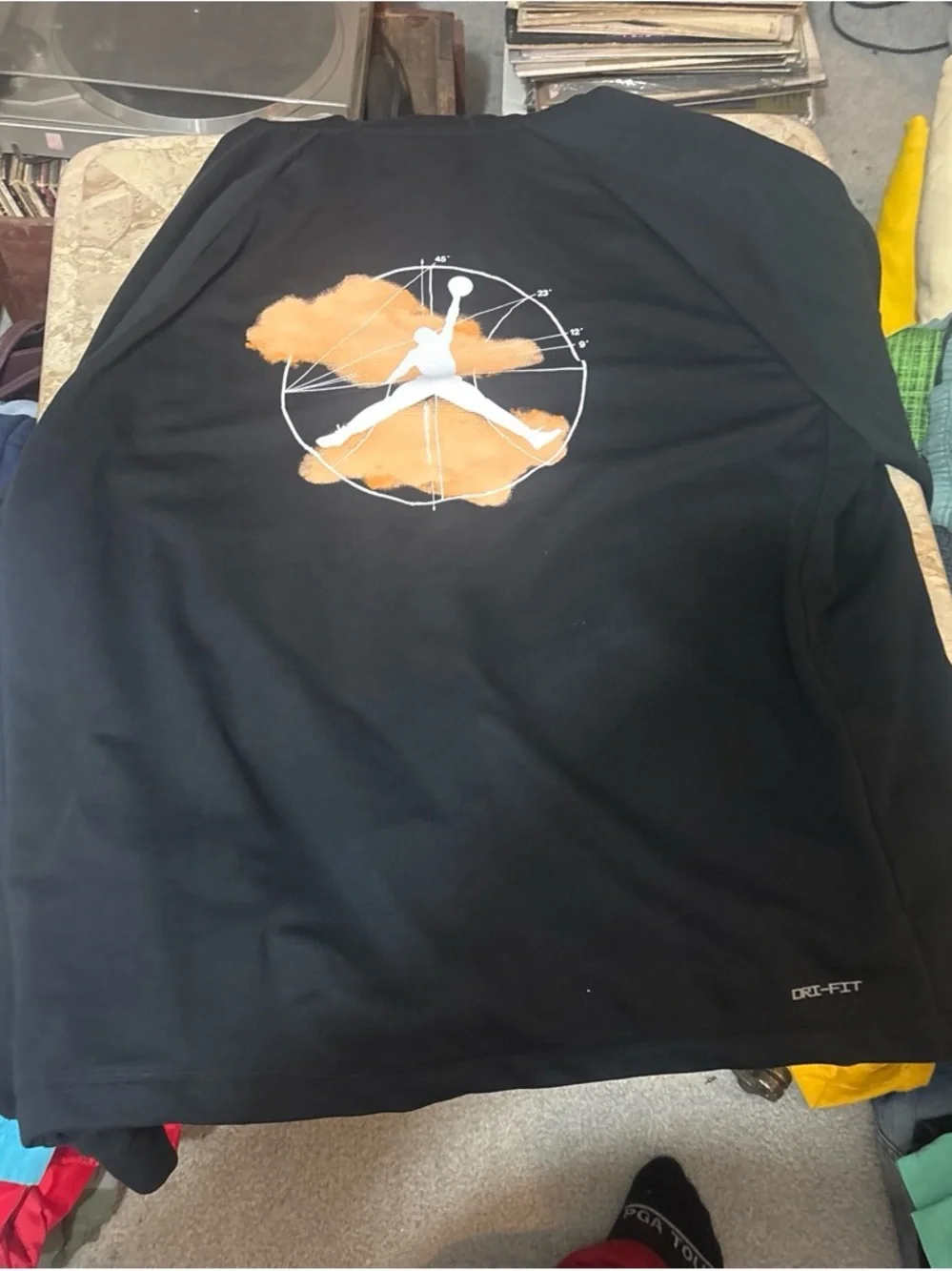 Jordan Black Crewneck Sweatshirt with White Logo